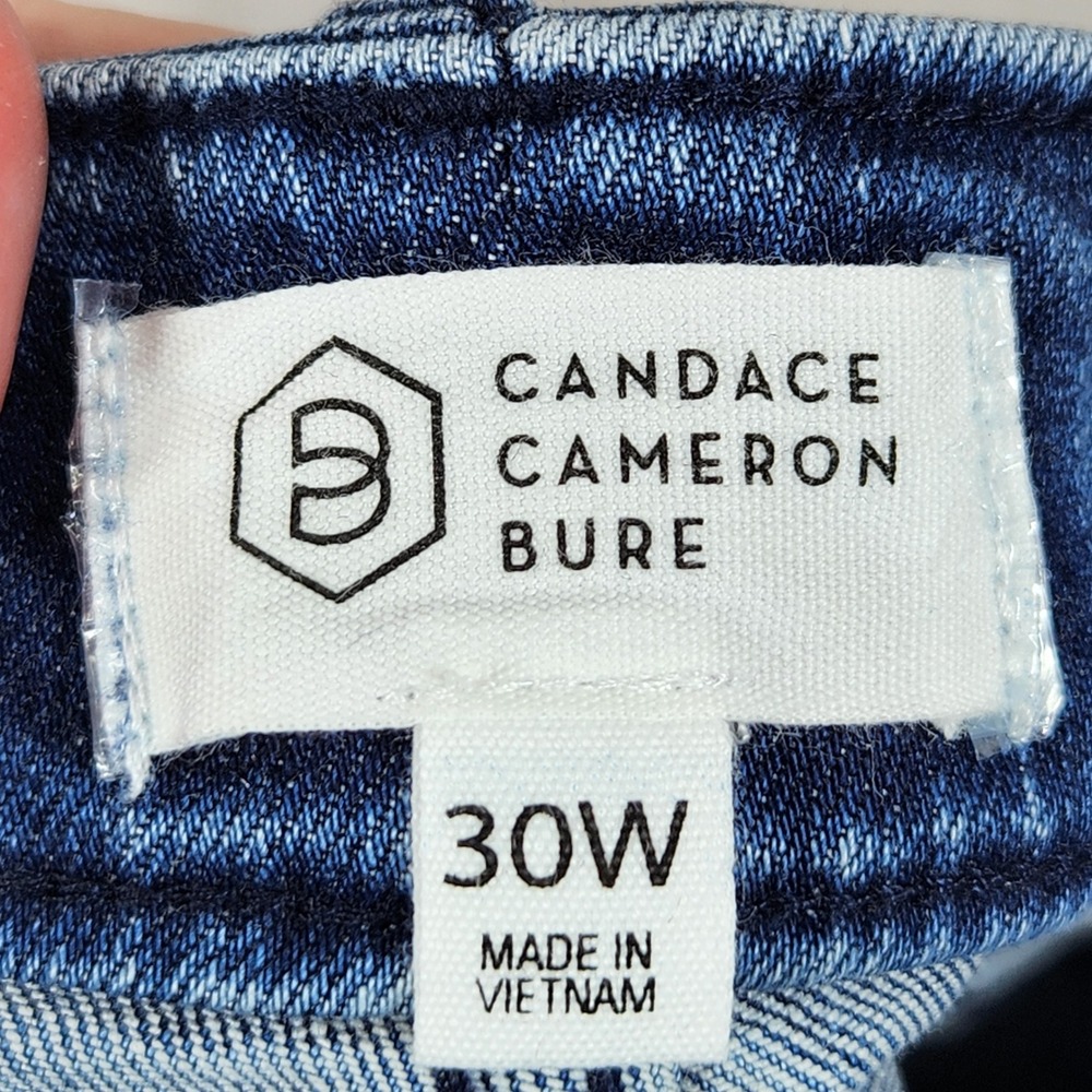 Candace Cameron Bure Jeans Womens 30W Blue Raw Hem Embroidered Pockets A593157 - Picture 4 of 11